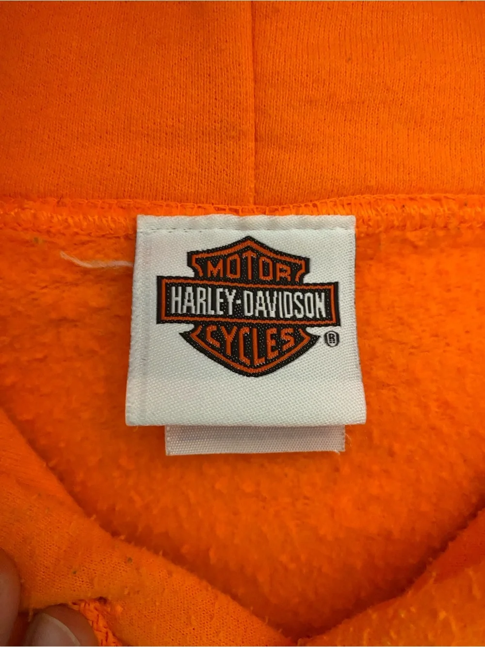 Harley-Davidson Men's Orange Logo Hoodie Sweatshirt - size XL - Mt Pleasant MI - Picture 6 of 13